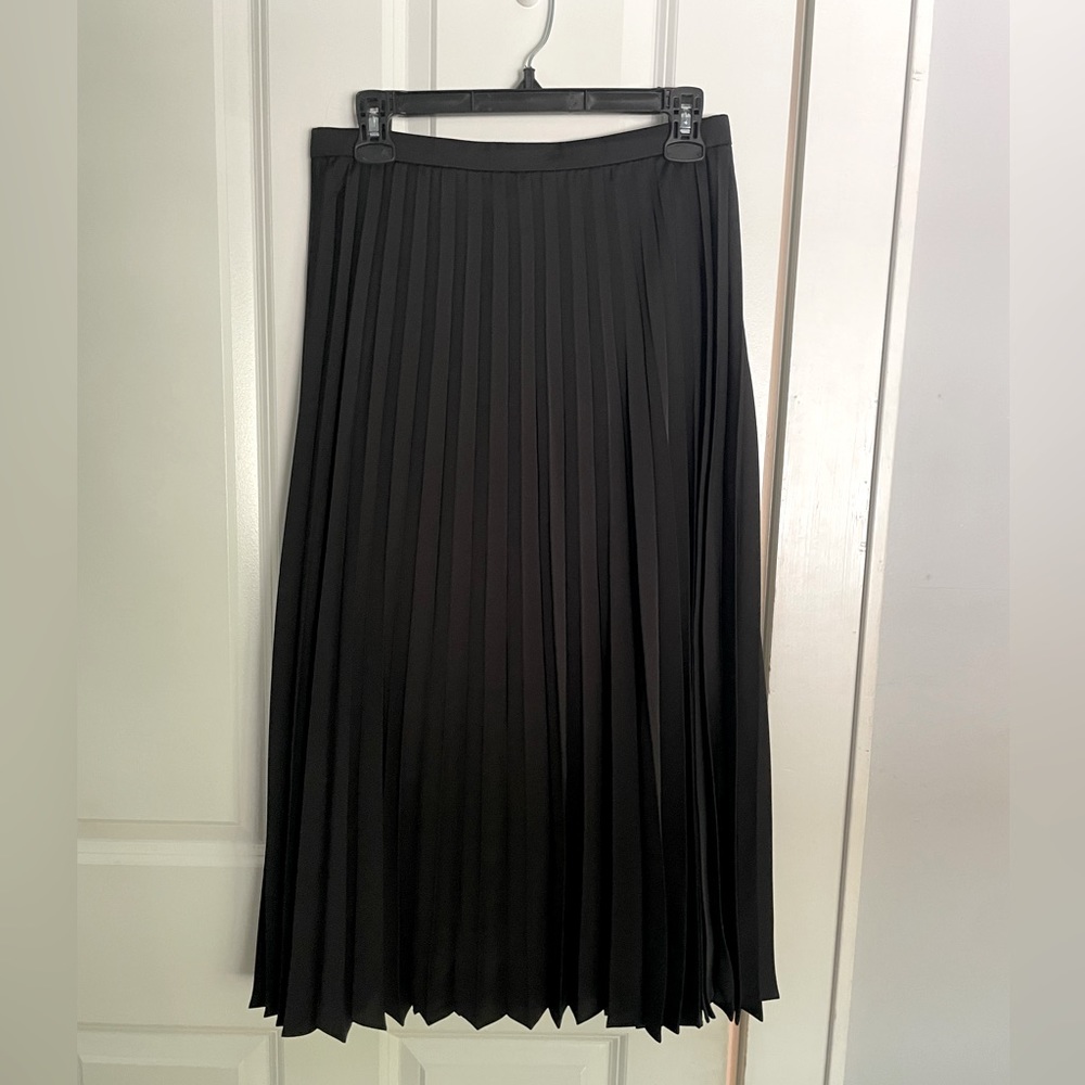 J. Crew Black Pleated Skirt